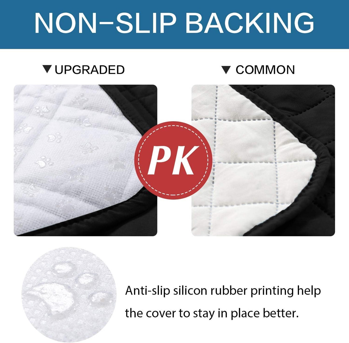 100% Waterproof Sofa Slipcover Washable Armchair Cover Non-Slip Furniture Protector for Living Room Couch Cover for Pets Chair Cover with Puppy Paw Silicone Backing (Armchair, Black)