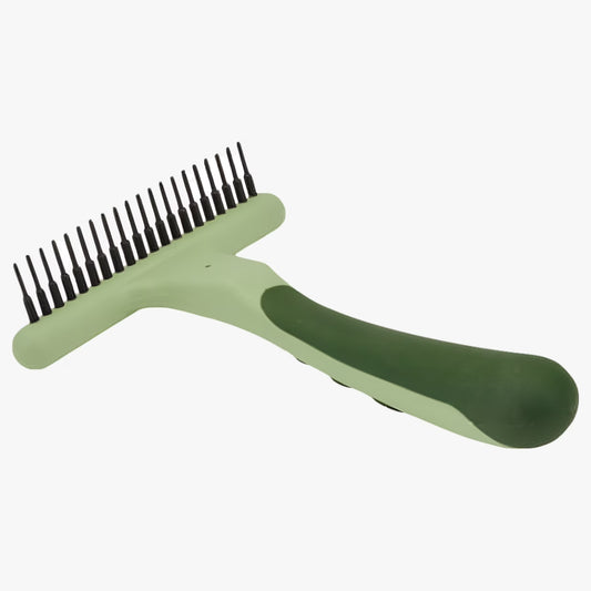 Safari Dog Single Row Undercoat Rake - Undercoat Brush for Dogs with Medium and Long Hair - Dog Detangler Comb and Dematting Brush - Single Row