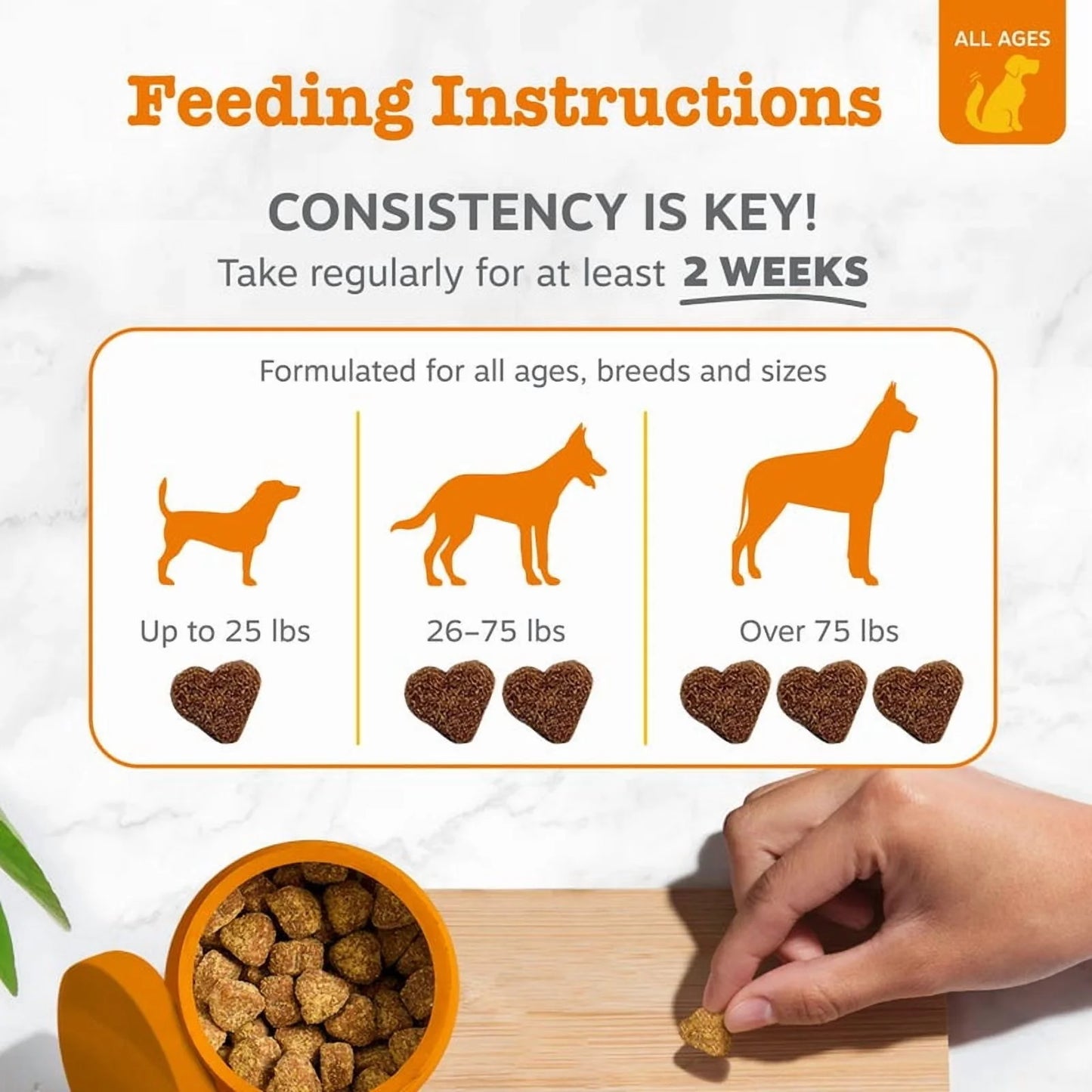 Vet Strength Pre, Post, & Probiotic Bites for Dogs, for Gut Health & Immune Support, Chicken Flavor, 90Ct