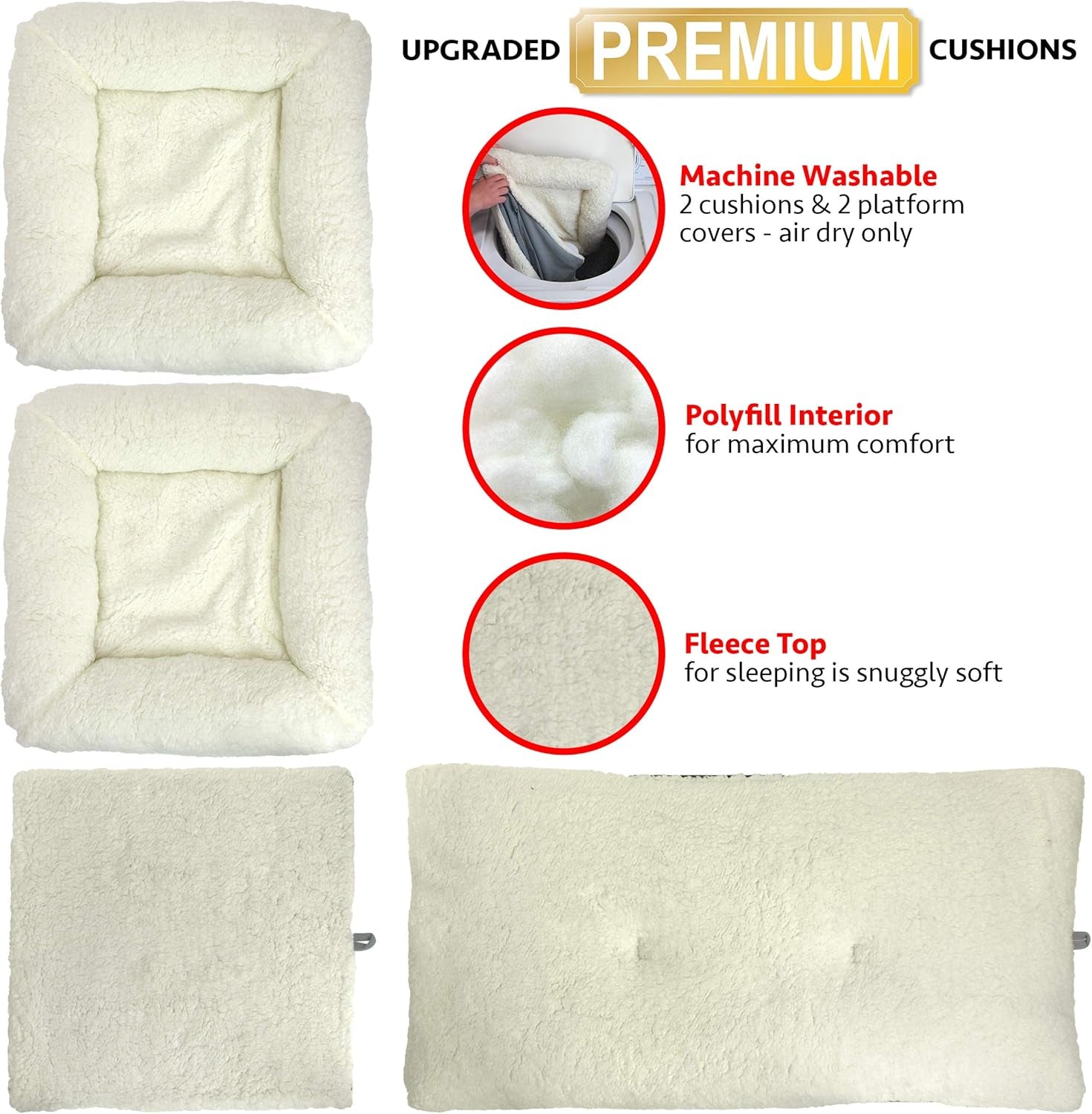 Large Stackable Tan Cat Condo, Cat Cube, Cat House, Pop up Bed, Cat Ottoman (CM-10074-CS01)