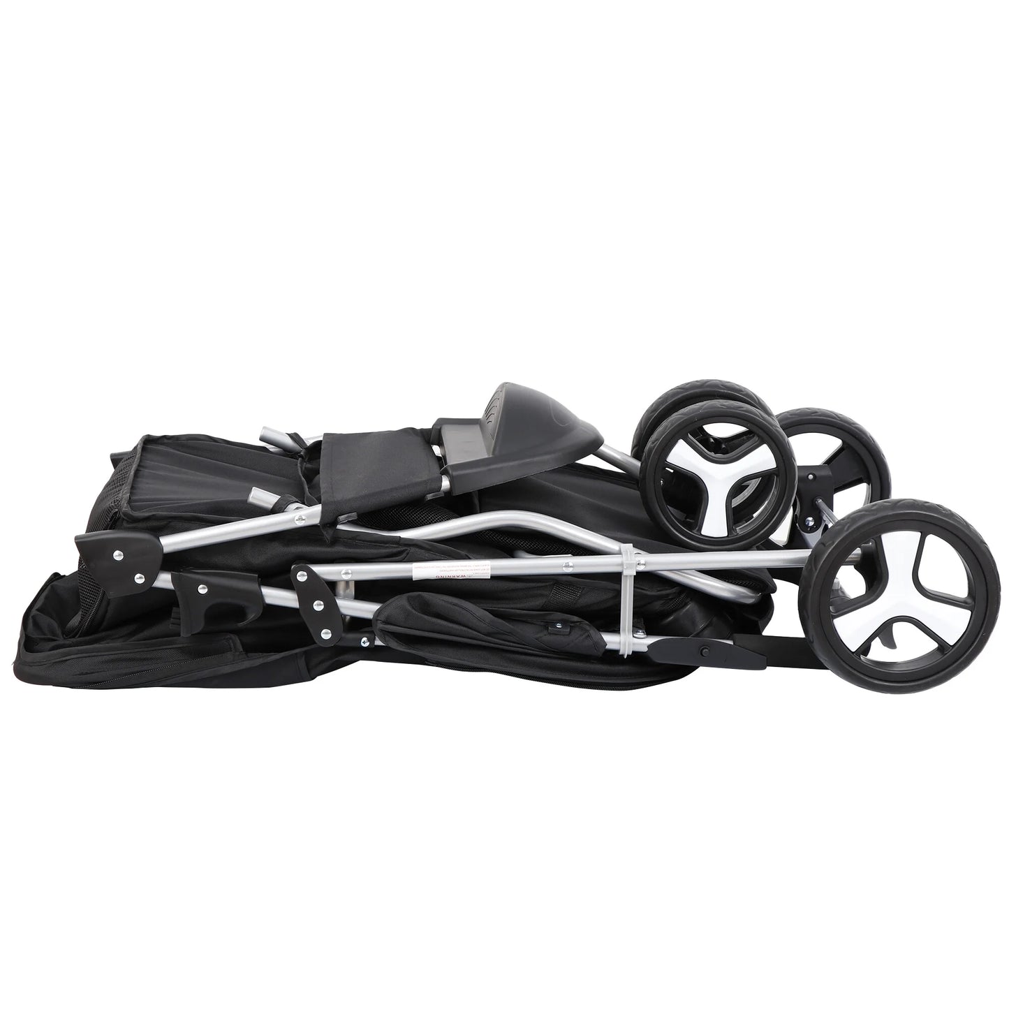 3 Wheel Foldable Pet Stroller for Small Dog Max. 33LBS W/Storage Basket