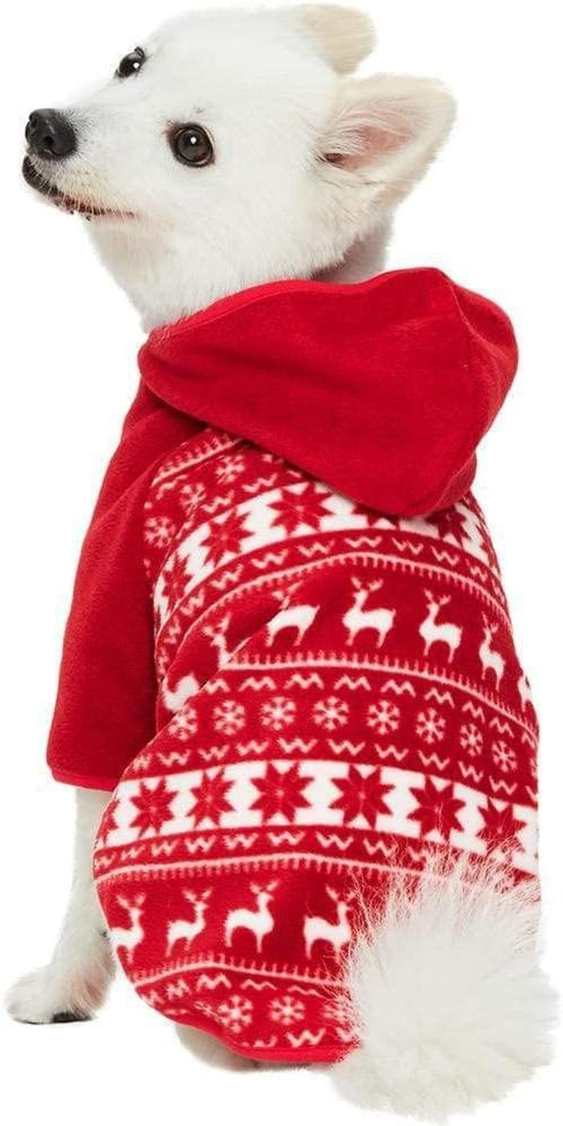 Ugly Christmas Sweater Hoodie, Soft Reindeer Snowflake Dog Clothes, Holiday Dog Christmas Sweater, 12" Hoodie for Small Puppy, Match Family Outfit, Award Winning