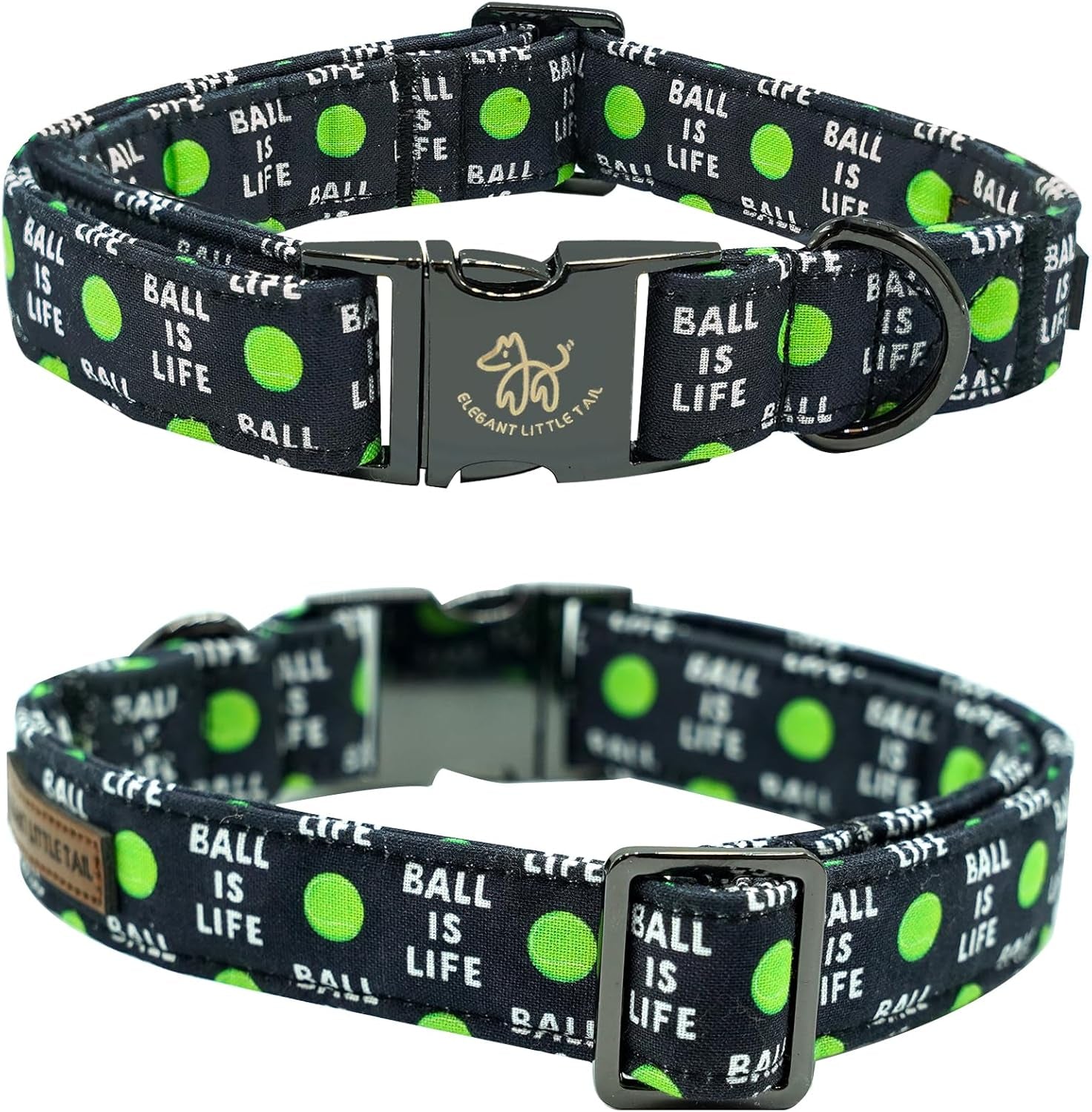 Balls Print Summer Dog Collar with Bow Tie - Cute Bowtie Collar for Small, Medium & Large Dogs