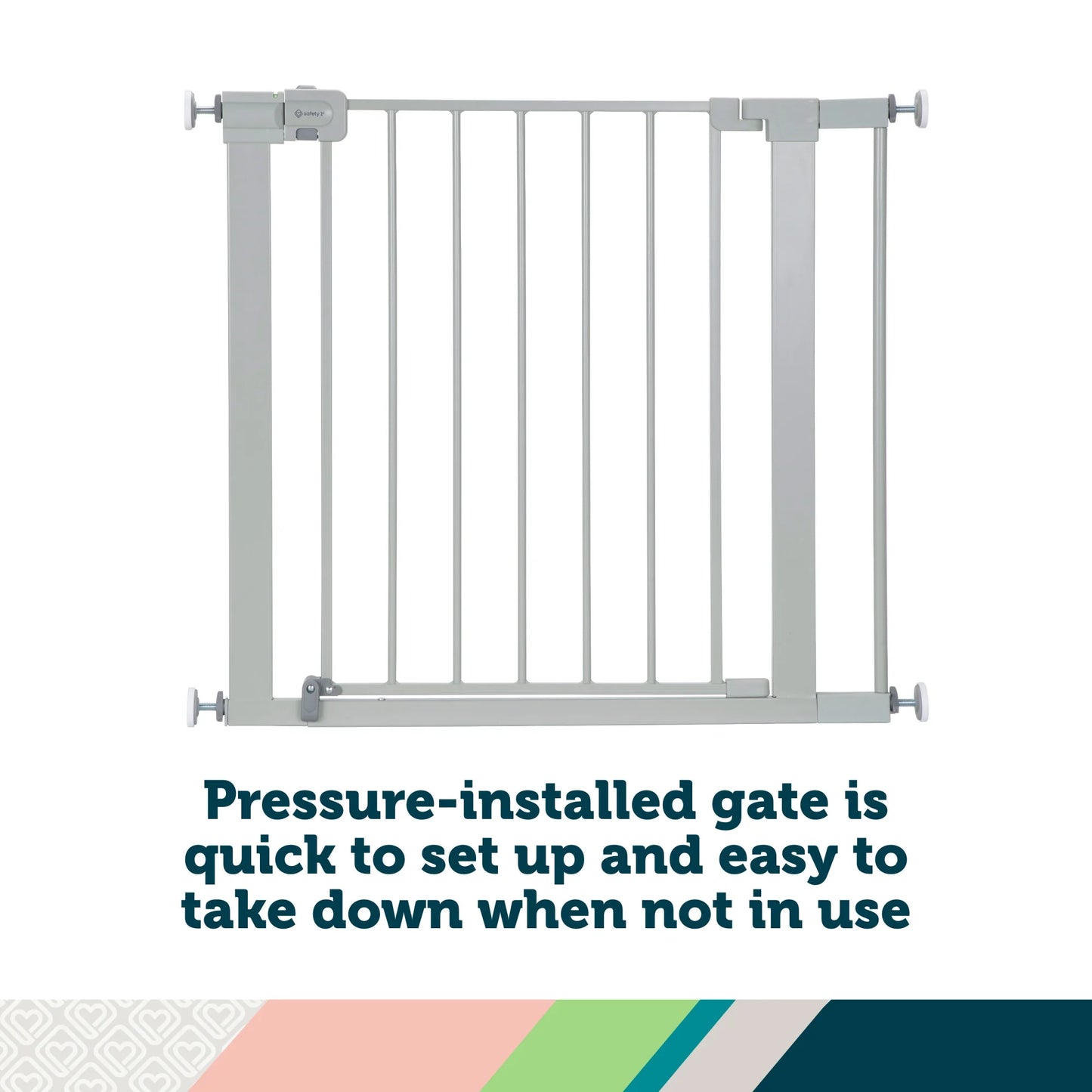 Pressure Mounted Baby Gates for Doorways, Securetech® No-Drill, with Door, 29-38"