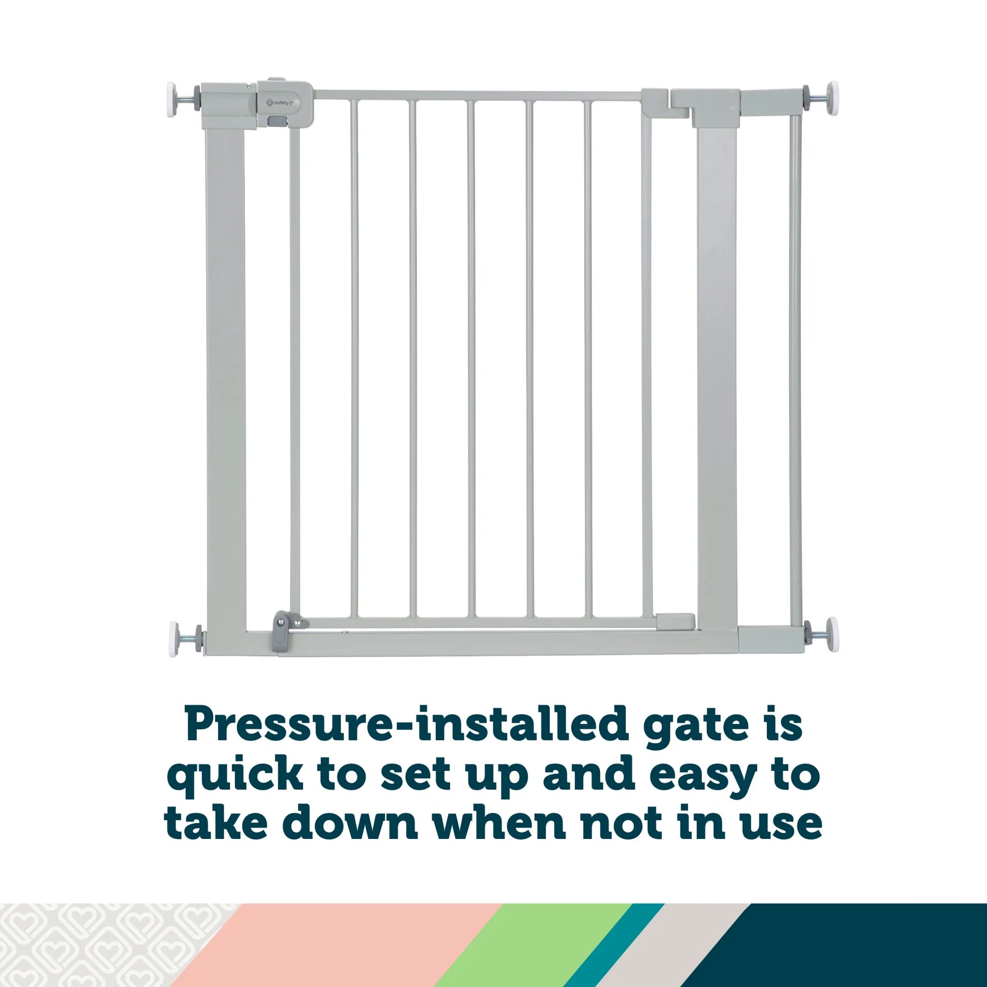 Pressure Mounted Baby Gates for Doorways, Securetech® No-Drill, with Door, 29-38"