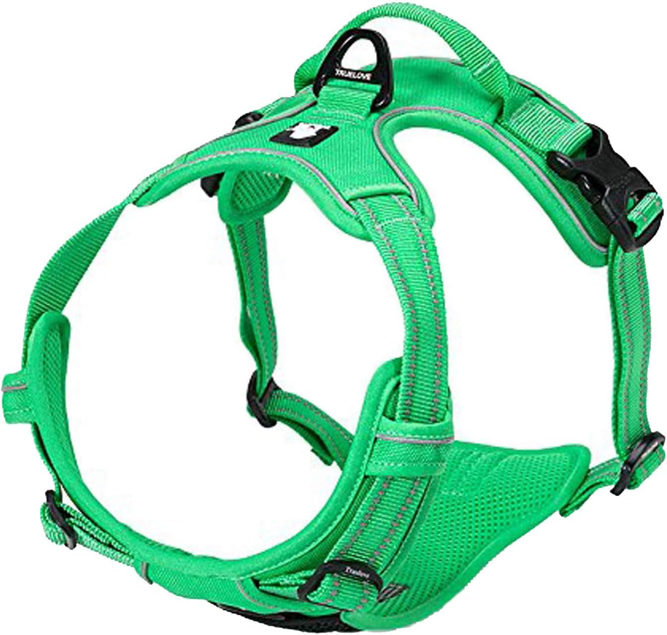 Adjustable No-Pull Dog Harness Reflective Pup Vest Harnesses Comfortable Control Brilliant Colors Truelove Tlh5651(Grass Green,Xs)