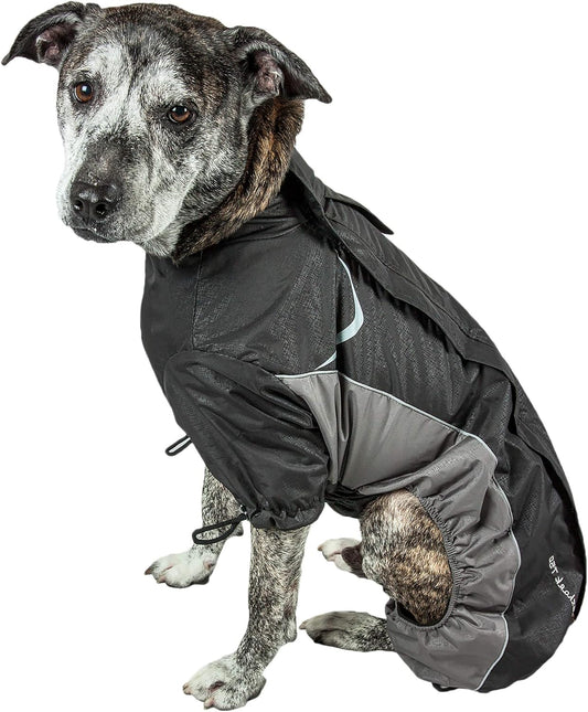 DOGHELIOS 'Blizzard' Full-Bodied Comfort-Fitted Adjustable and 3M Reflective Winter Insulated Pet Dog Coat Jacket W/ Blackshark Technology, X-Large, Black
