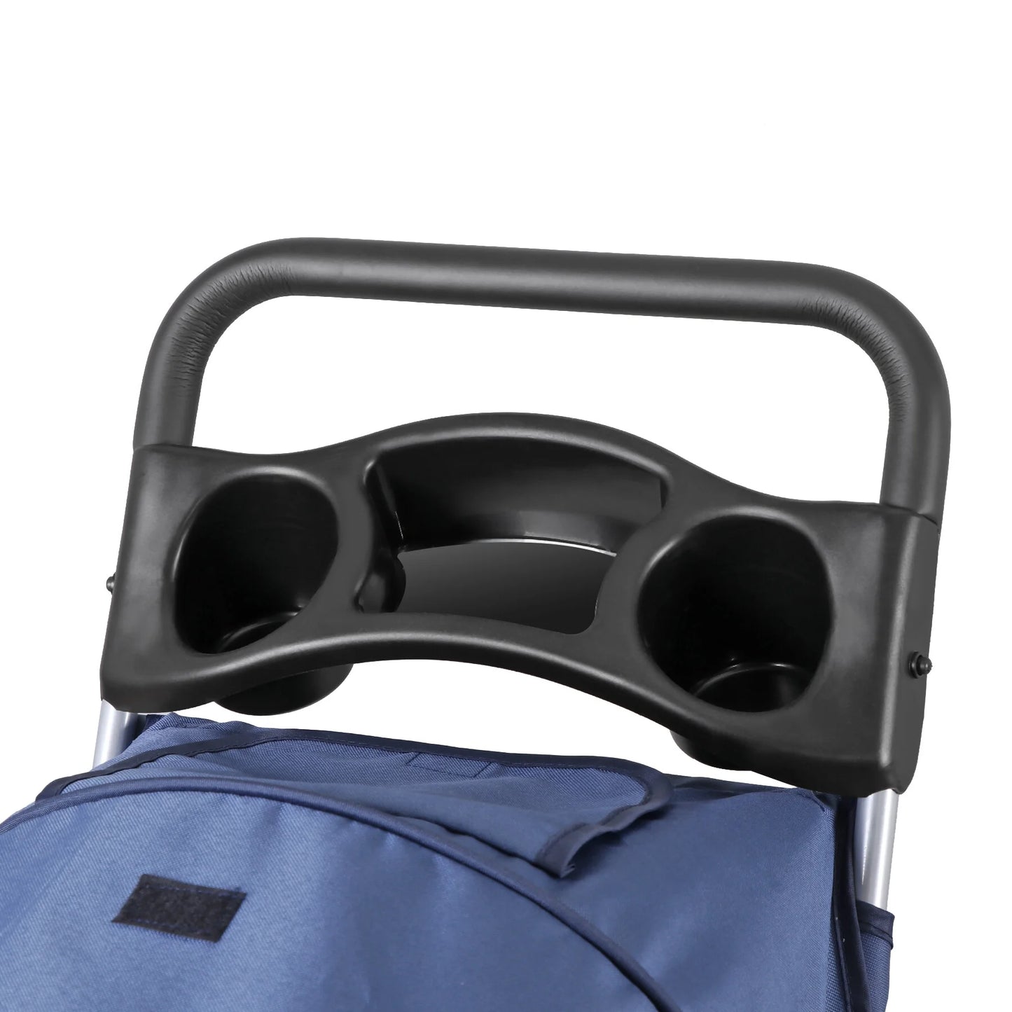 4 Wheels Small Pet Dog Stroller Foldable Strolling Cart Max.33Lbs W/Storage Basket & Cup Holder,Navy