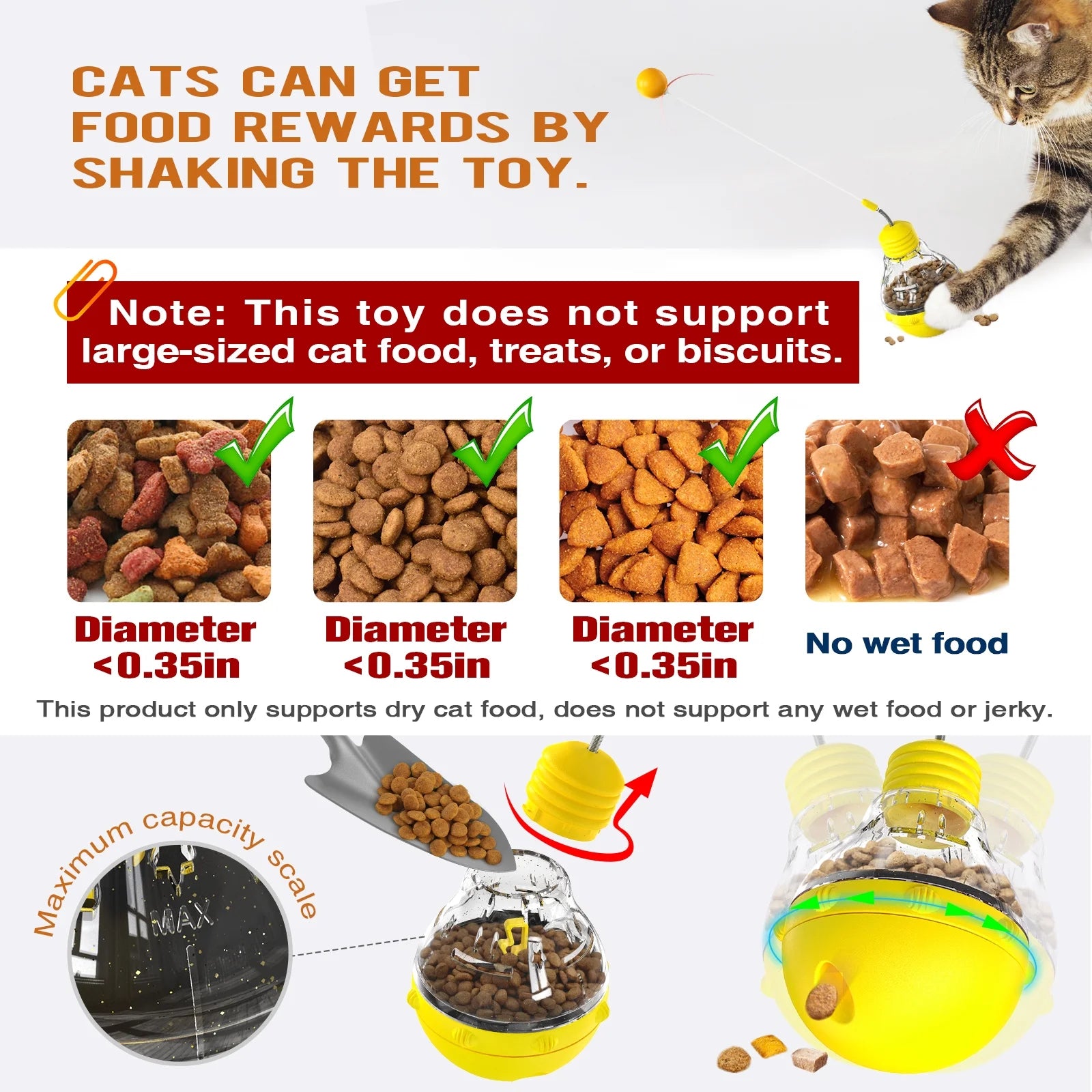Interactive Cat Toys Cat Exercise Toy,Cat Toys for Indoor Weight Loss Kitty Funny Catnip Balls,Long Teaser Wand