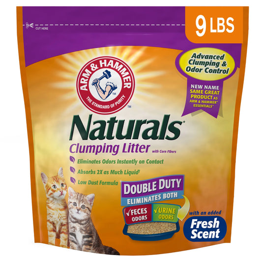 Naturals Clumping Cat Litter with Corn Fibers, Odor Control, Fresh Scent, 9 Lbs