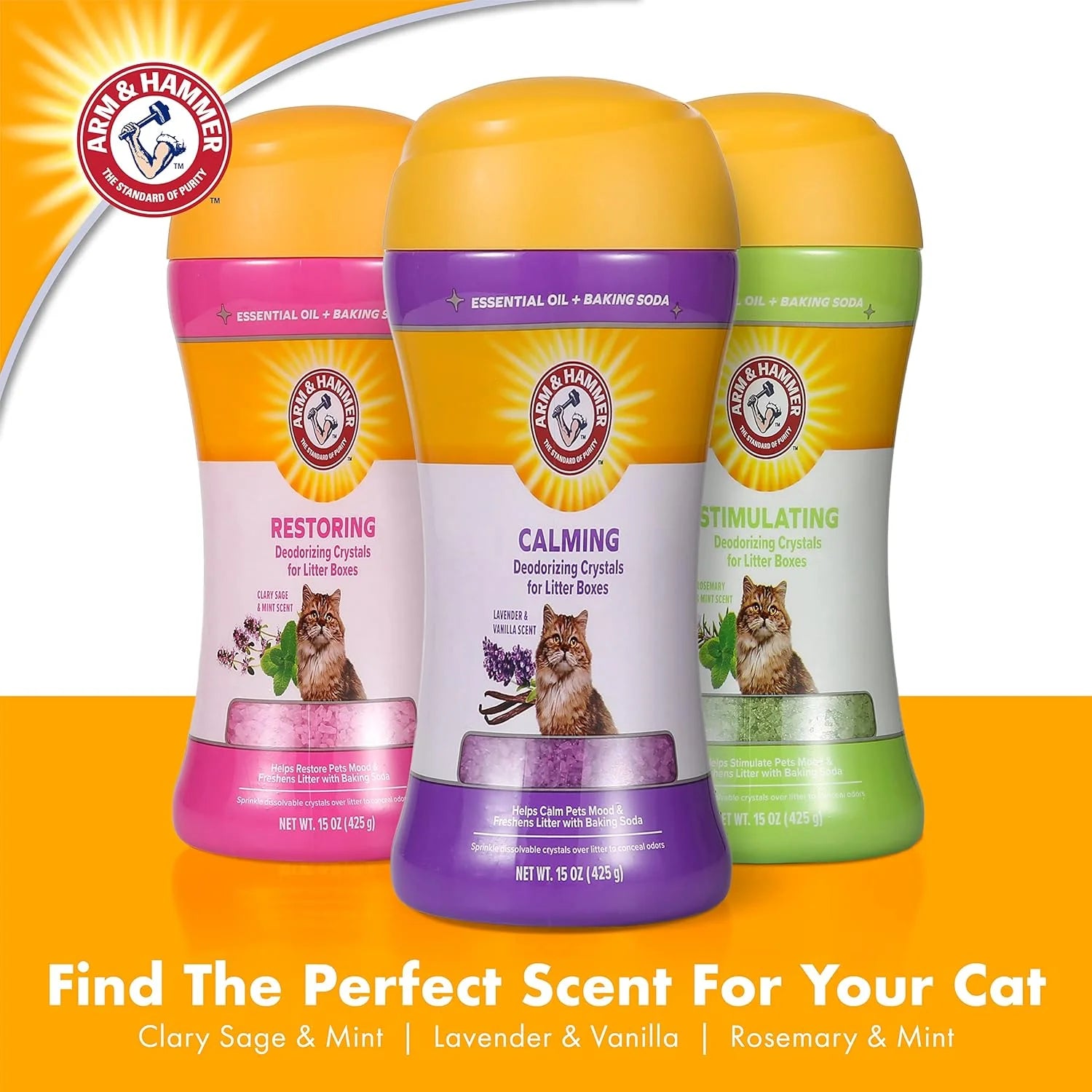 (12 Pack)  Deodorizing Cat Litter Crystals for Litter Boxes, Clary Sage & Mint Scent 15 Oz.