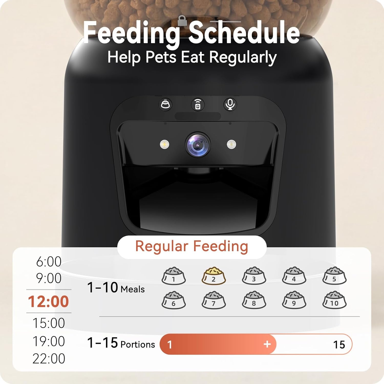 Automatic Cat Feeder with 2K HD Camera: 5G Wifi Automatic Dog Feeder with Night Vision, Auto Cat Food Dispenser with 6L Large Food Storage for Multiple Pet, Detachable for Easy Clean -24 Cup
