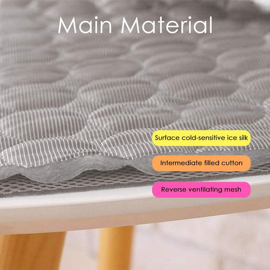 Cooling Mat Pad for Dogs & Cats - Ice Silk Mat Cooling Blanket Cushion for Kennel, Sofa, Bed, Floor & Car Seats(L: 28 X 22 Inches, Grey)