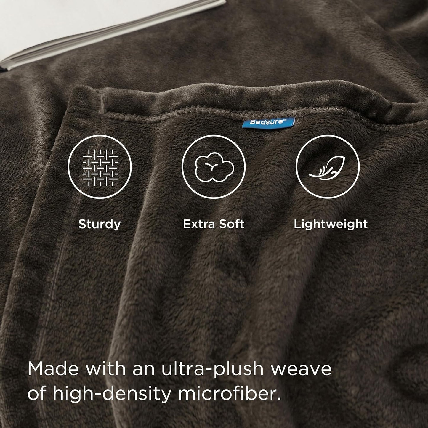 Gentlesoft Fleece Throw Blanket Brown - 300GSM Blankets for Couch, Sofa, Bed, Soft Lightweight Plush Cozy Throws for Toddlers, 50X60 Inches