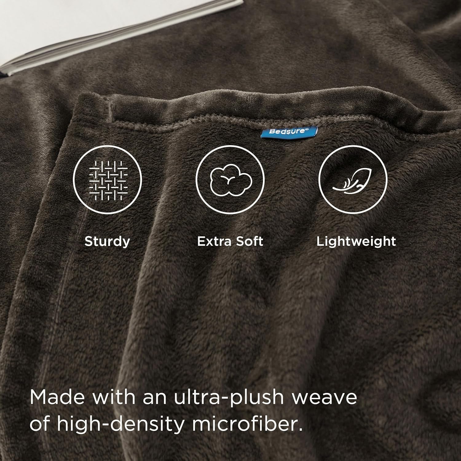 Gentlesoft Fleece Throw Blanket Brown - 300GSM Blankets for Couch, Sofa, Bed, Soft Lightweight Plush Cozy Throws for Toddlers, 50X60 Inches