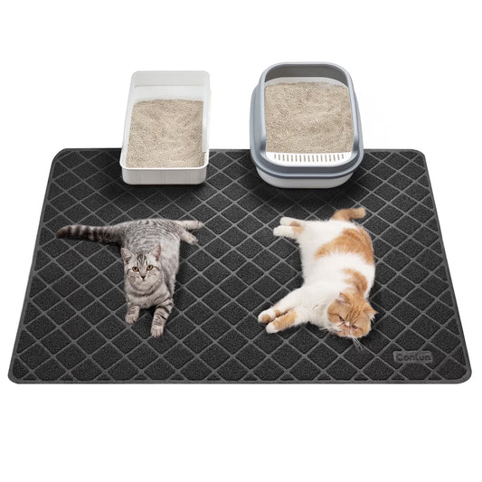 Cat Litter Mat, 47" X 35" Premium Durable PVC, Non-Slip, Less Waste, Urine Waterproof