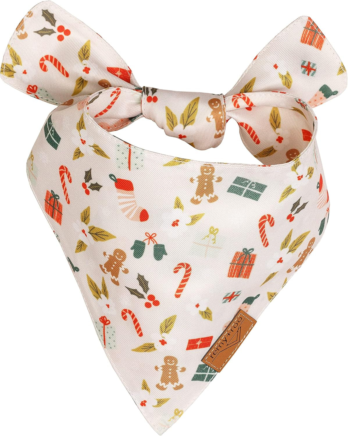 Dog Bandanas - 2 Pack | Holly Set | Premium Durable Fabric | Patented Shape Bandanas for Dogs | Adjustable Fit | Multiple Sizes Offered