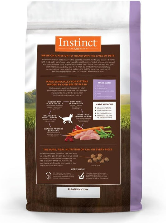 Original Kitten Dry Cat Food, Raw Coated Kibble, High Protein, Grain Free Recipe - Real Chicken, 4.5 Lb. Bag