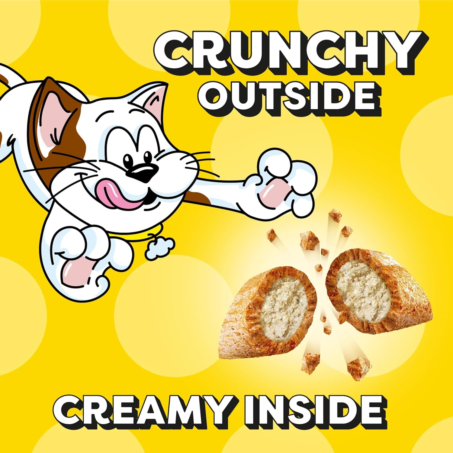 Jumbo Stuff Crunchy and Soft Cat Treats, Tasty Chicken Flavor, 2.5 Oz. Pouch (Pack of 12)