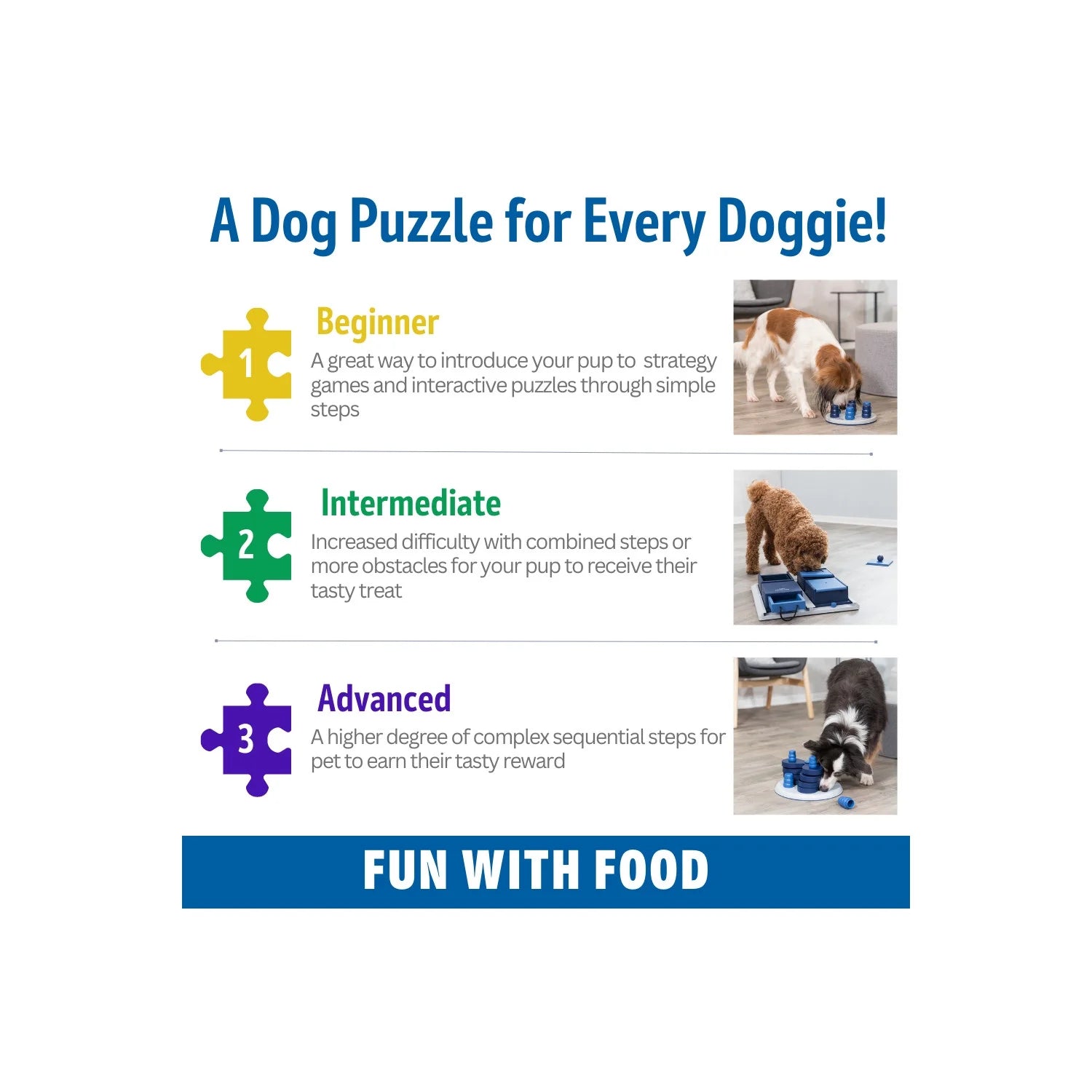 Dog Activity Poker Box 1 Strategy Game, Level 2 Dog Puzzle Toy, Treat Dispenser