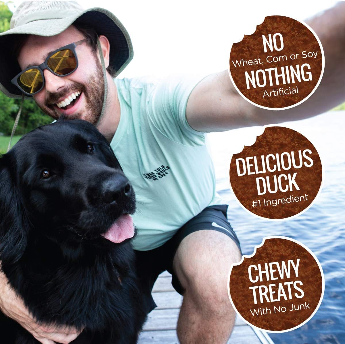 All Natural Soft Dog Treats - Duck & Squash - Training Treats for Dogs with Allergies or Sensitive Stomachs - Grain Free Dog Treats, Chewy, Human-Grade, Made in USA - 5Oz Bag