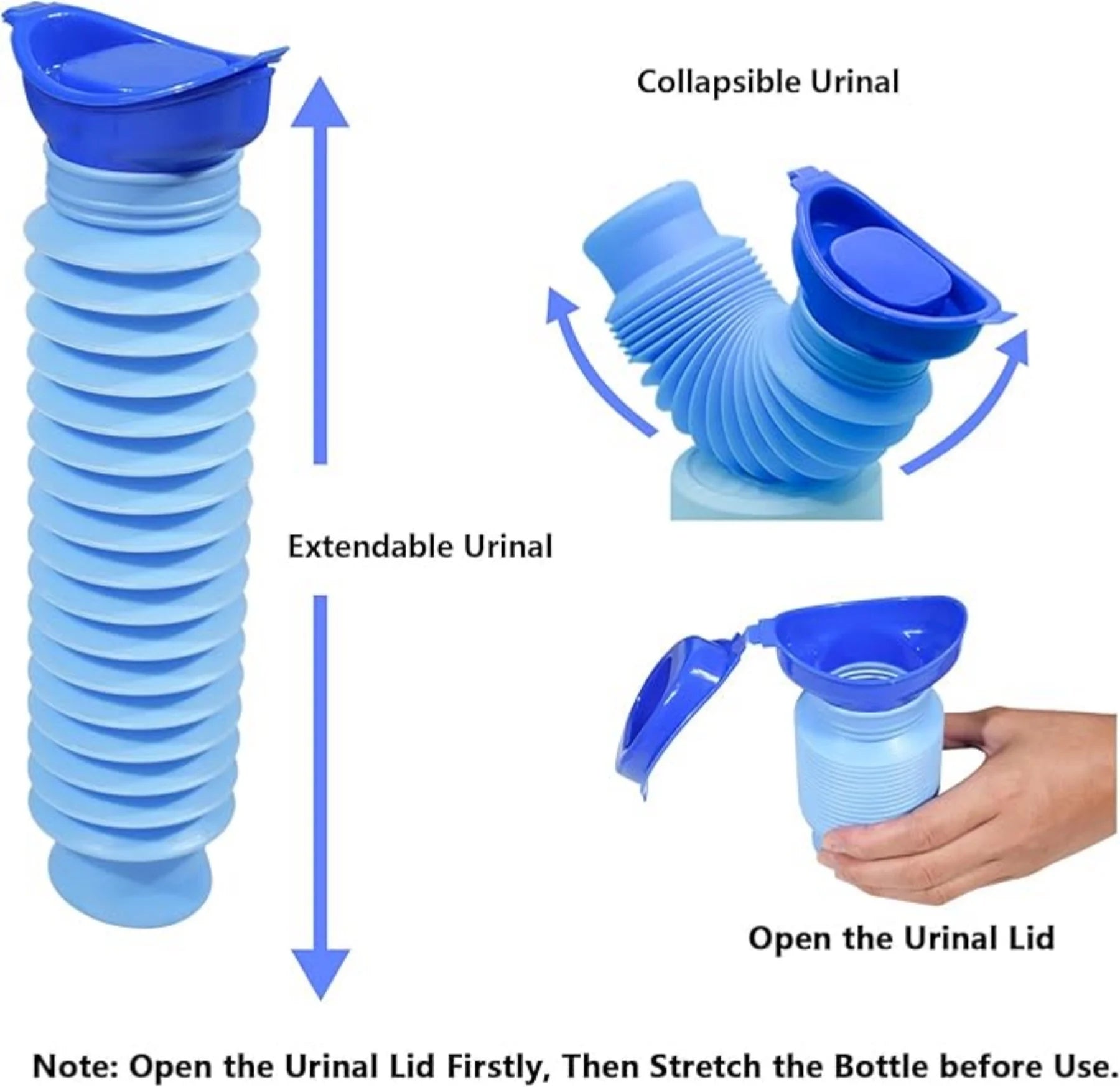 Adjustable Portable Urinal, Pee Bottles Unisex, Collapsible Urinal Emergency Travel Urinal Mini Mobile Toilet Potty Pee Bottle for Traffic Jam and Camping 750ML