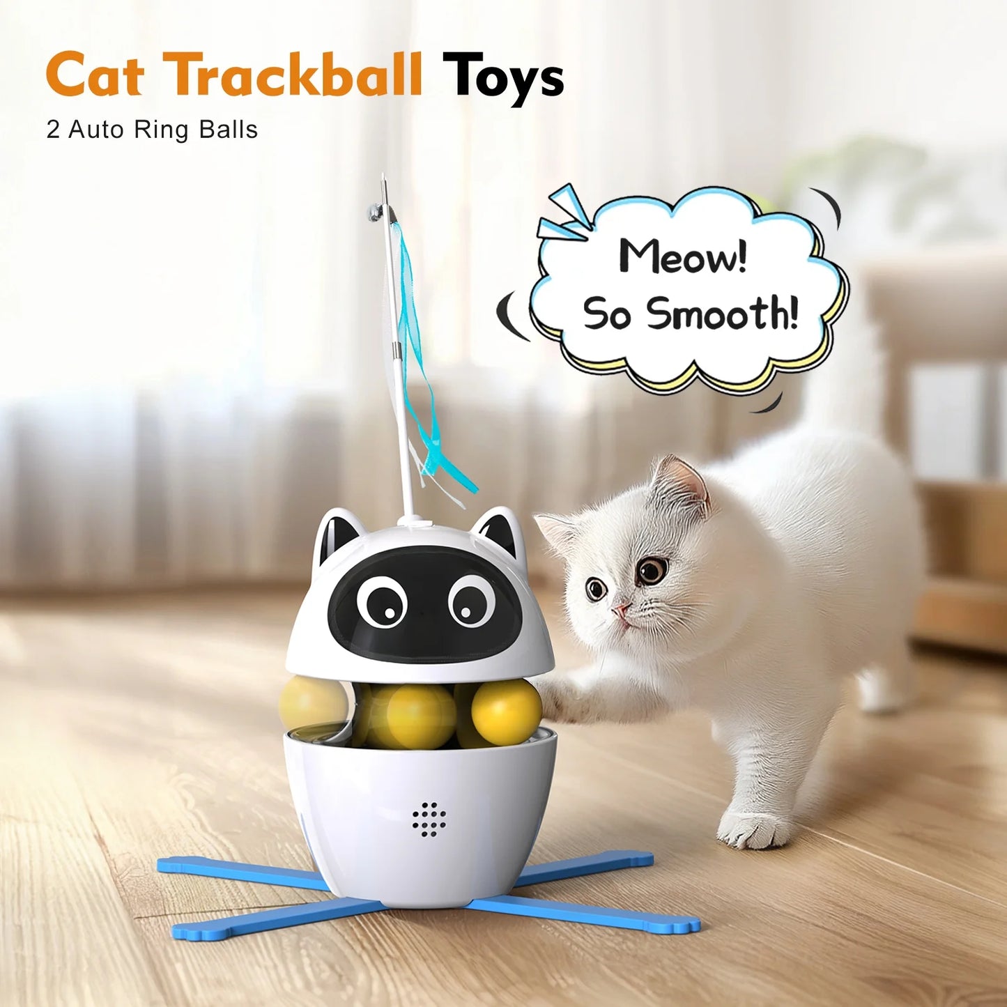 Indoor Automatic Cat Toy with Laser, Feather, and Rechargeable Features