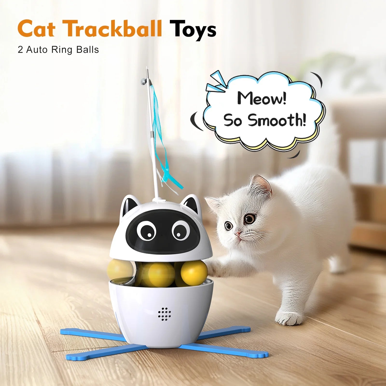 Indoor Automatic Cat Toy with Laser, Feather, and Rechargeable Features