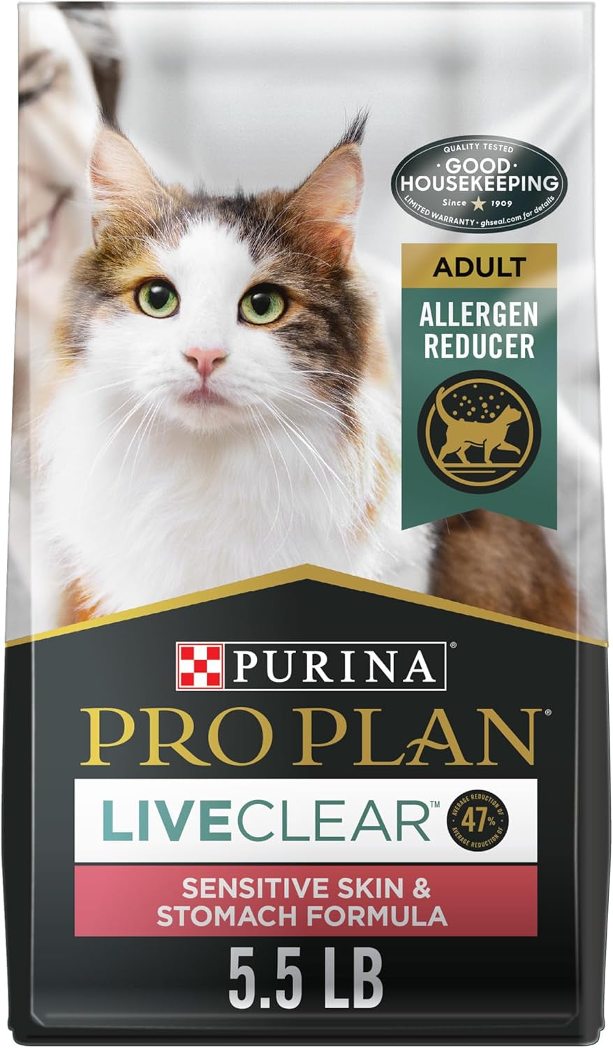 Allergen Reducing, Sensitive Skin & Stomach, High Protein Cat Food, LIVECLEAR Turkey and Oatmeal Formula - 5.5 Lb. Bag