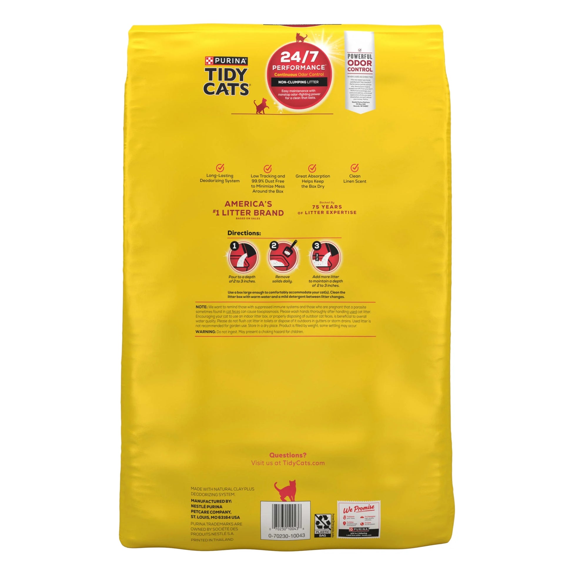 Purina  24/7 Performance Non-Clumping Cat Litter, Clean Linen Scent, 48 Lb Bag