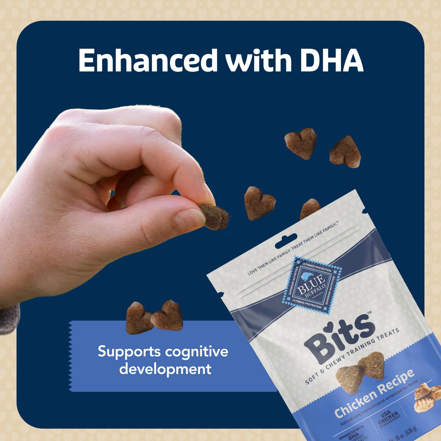 Bits Soft Dog Treats for Training, Enhanced with DHA, 19-Oz. Bag