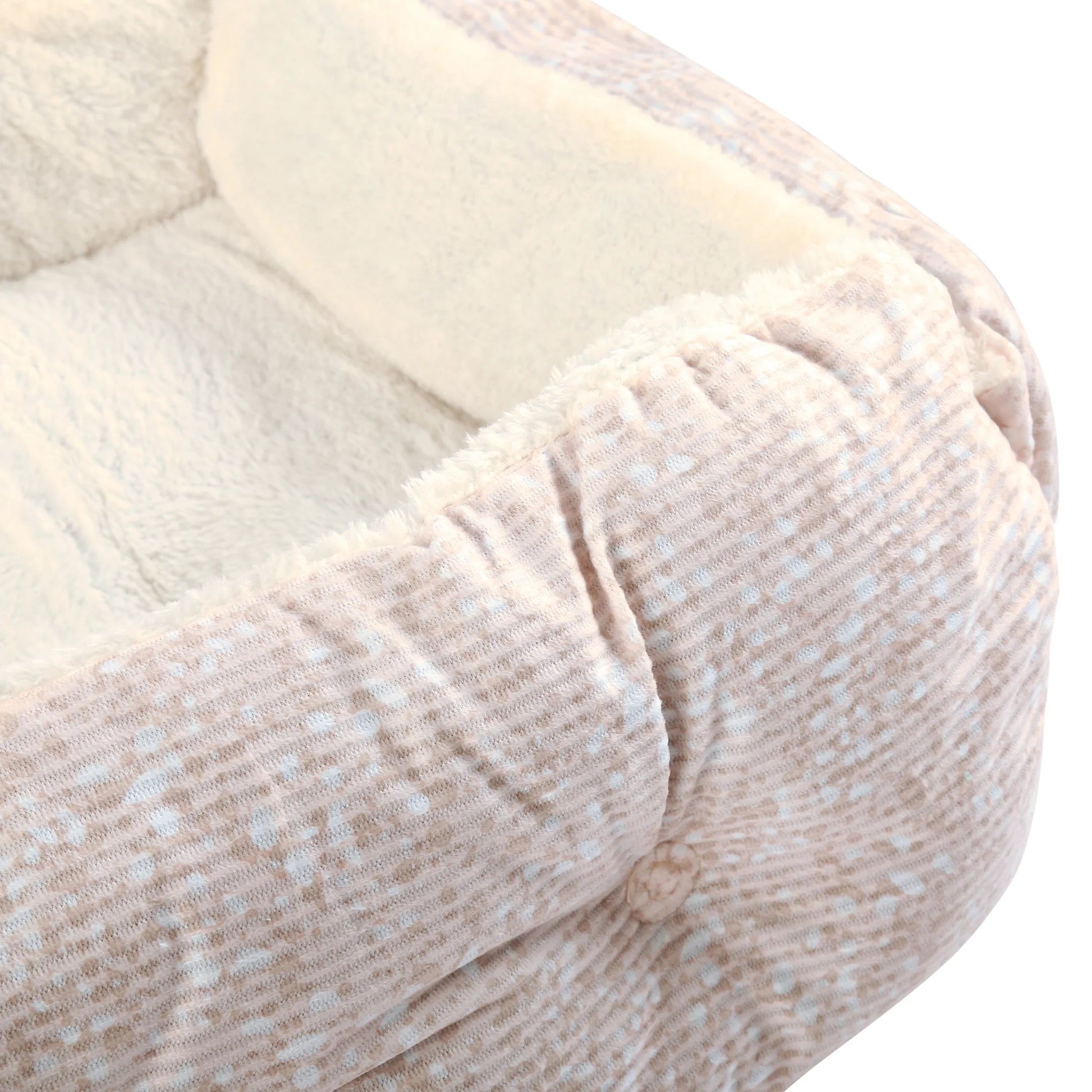 Puppy Dog Bed, Plush Bolster Dog for Small Dogs, Small, 21" X 17", Pink