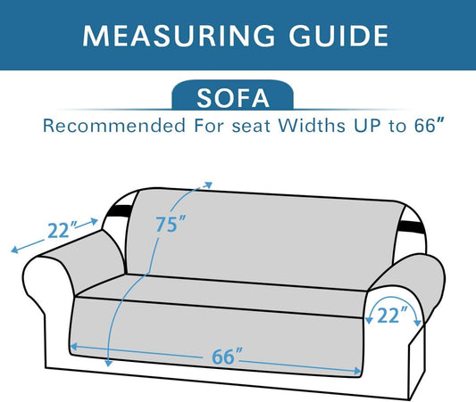 Reversible Couch Cover for 3 Cushion Couch Water Resistant Sofa Cover Seat Width up to 66" Washable Furniture Protector Cover for Dogs/Cats/Pets(Sofa, Cameo Blue/Beige)