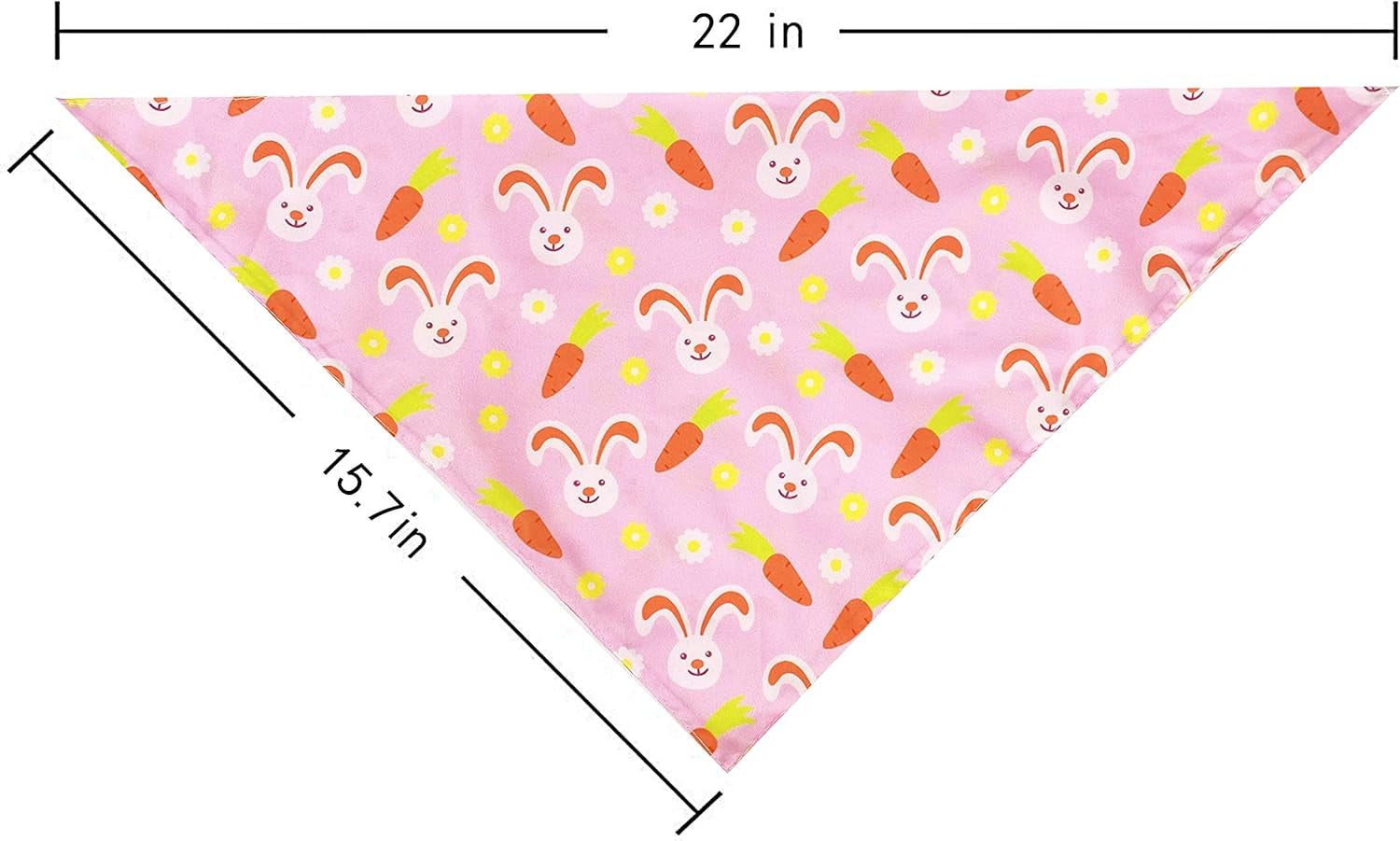 Easter Day Dog Bandana, Holiday Cat Bandana Bunny and Carrot Scarfs for Small Medium Large Dogs Cats Pet Puppies (Hoppy Hour/Pink, Small)