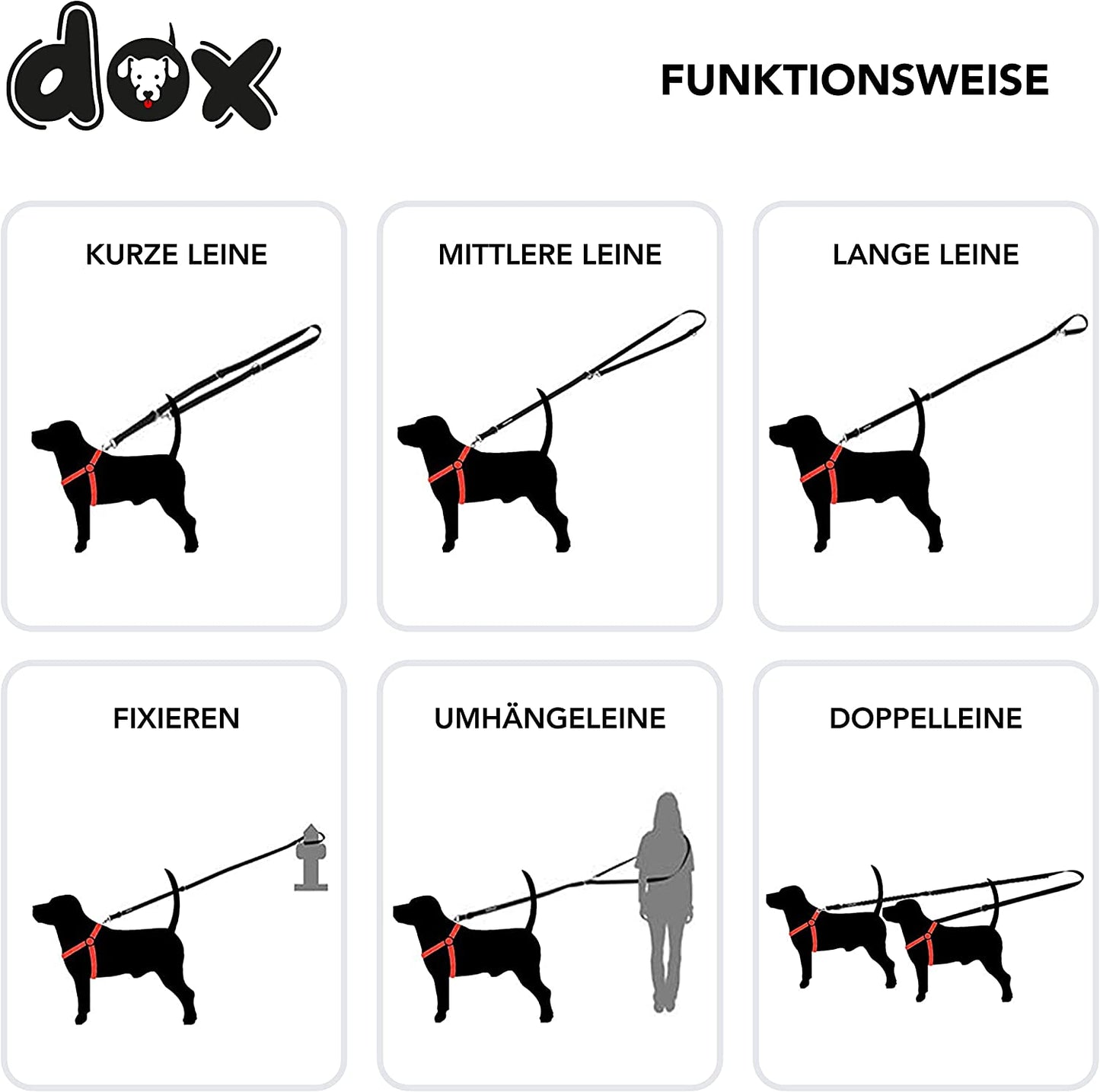 Nylon Dog Leash - 6.6 Ft, 3-Way Adjustable Leash Dogs - S (Pink)