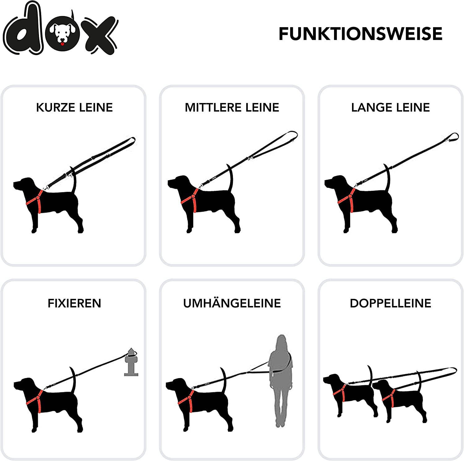 Nylon Dog Leash - 6.6 Ft, 3-Way Adjustable Leash Dogs - S (Pink)
