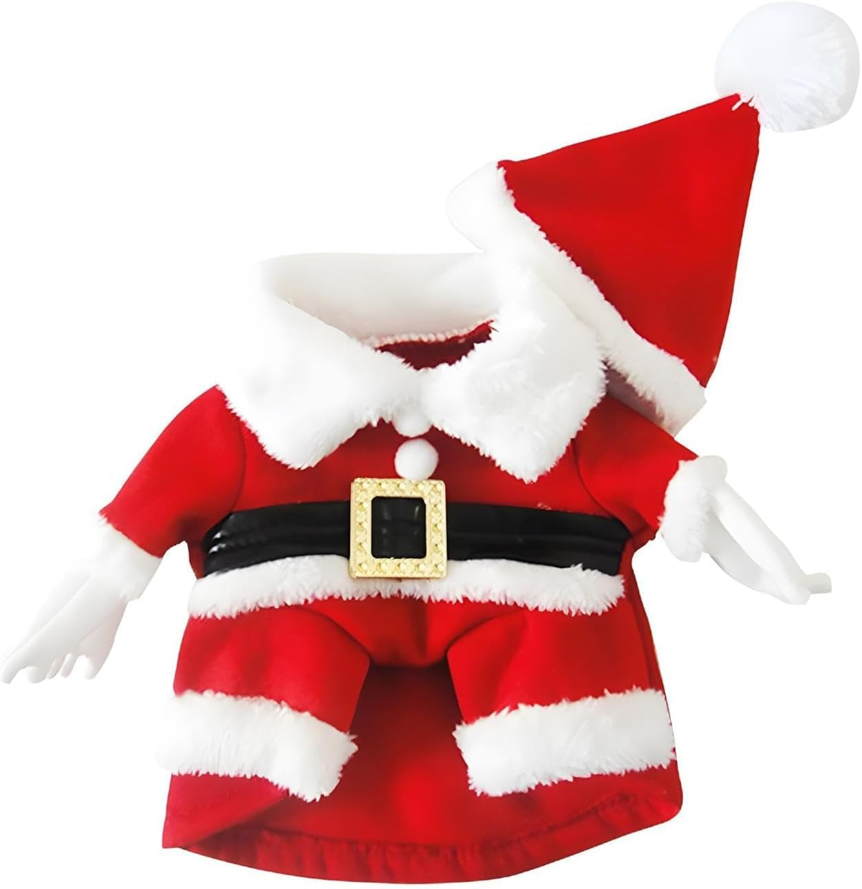 Pet Christmas Costumes Dog Suit with Cap Santa Claus Suit Dog Hoodies Cat Xmas Costumes (Red, M)