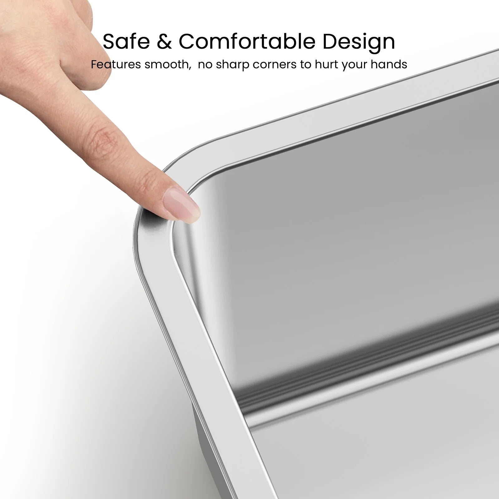 Cat Litter Box with High Sides Large Stainless Steel Cat Litter Pan 15.7" X 11.8" X 3.9"