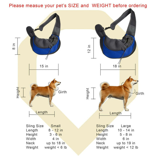 Pet Puppy Dog Cat Carrier Sling Hands-Free Travel Shoulder Travel Bag Backpack, Size Small, Purple
