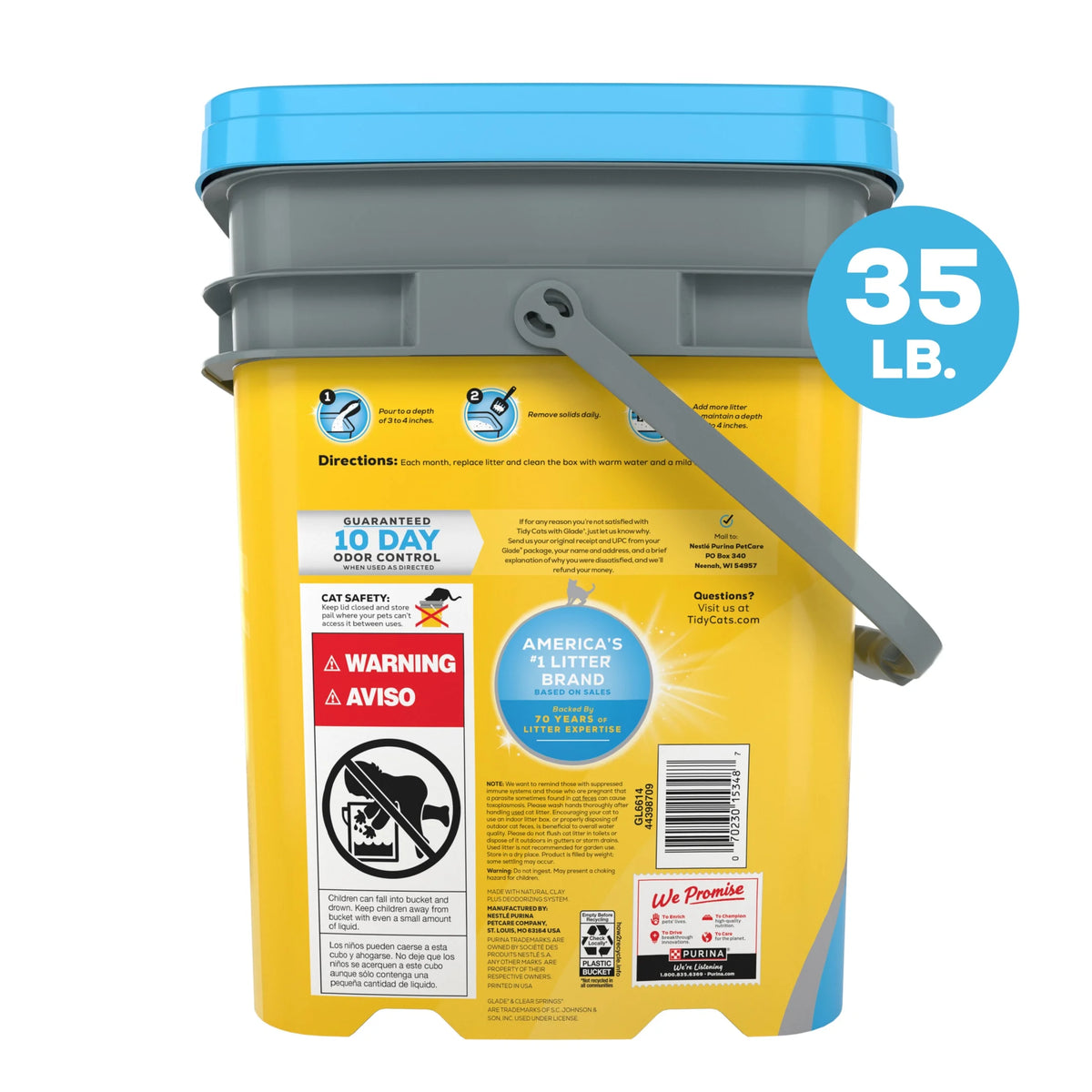Purina  Clumping Low Dust Cat Litter, Glade Clear Springs Scent, 35 Lb Pail