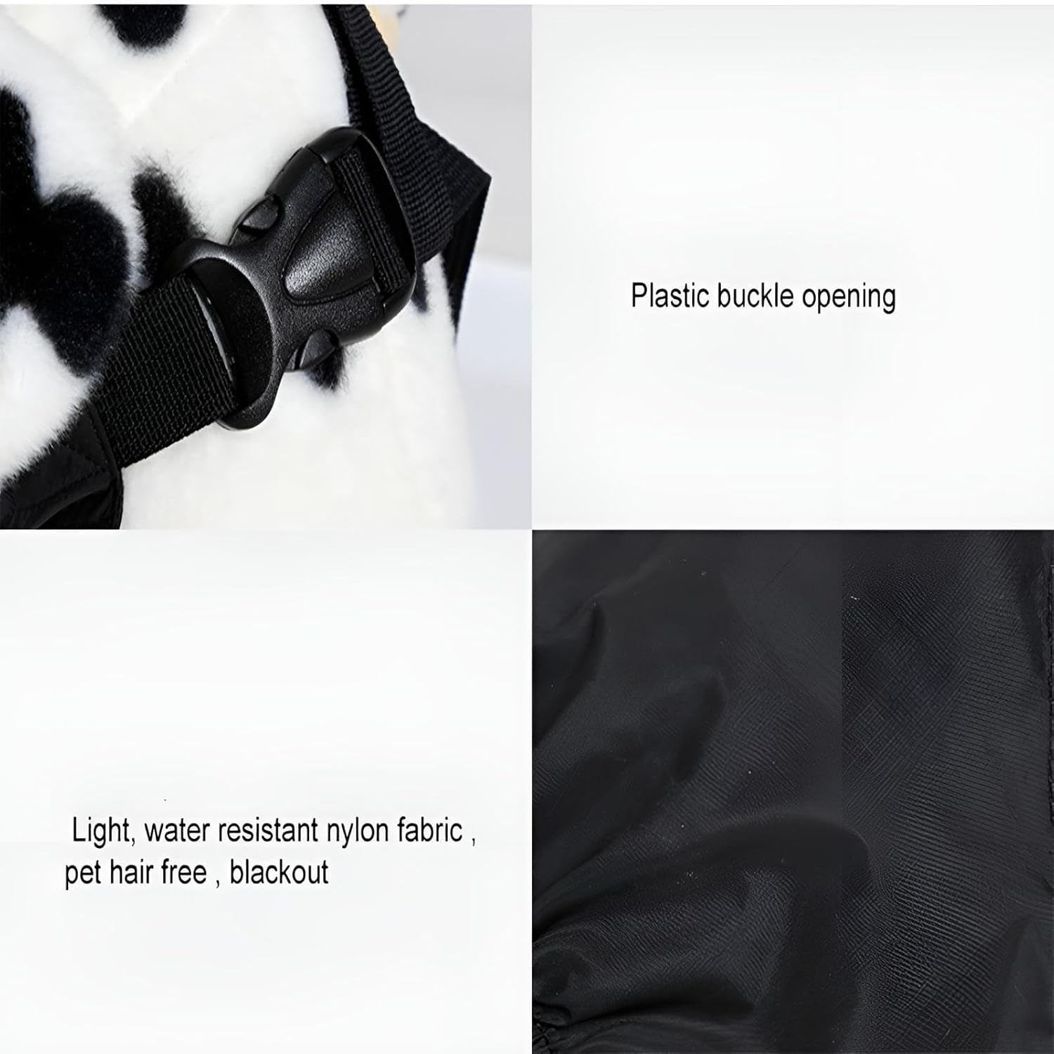 Dog Calming Cap Eye Mask Nylon Shading Pet Mask Muzzle for Grooming anti Car Sickness (Black,L)
