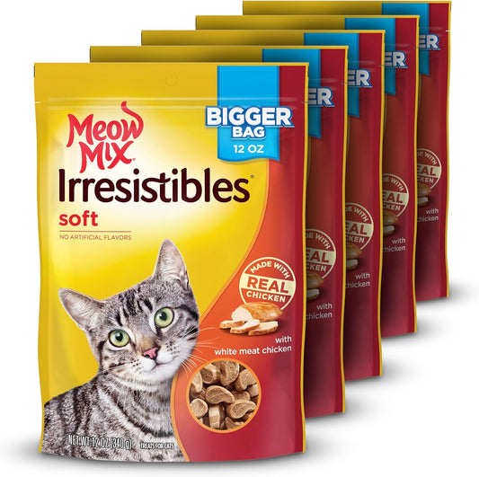 Irresistibles Soft Cat Treats, White Meat Chicken, 12 Ounce (Pack of 5)