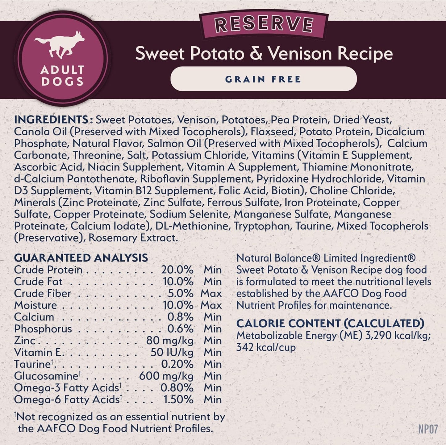 Limited Ingredient Adult Grain-Free Dry Dog Food, Reserve Sweet Potato & Venison Recipe, 4 Pound (Pack of 1)