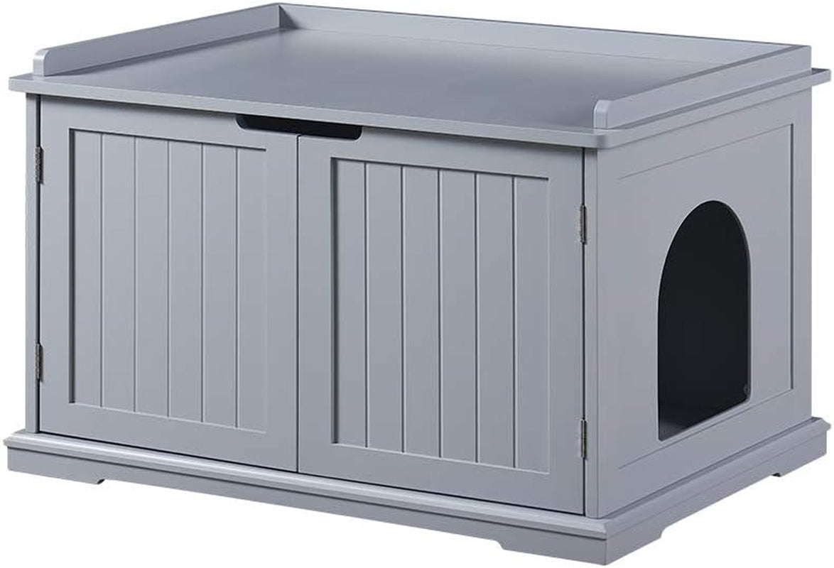 Cat Litter Box Enclosure Furniture, Cat Washroom, Hidden Litter Box Cover, Cabinet for Large Cat, Dog Proof Cat Litter Boxes, Hideaway Litter Box, Cat House, Grey