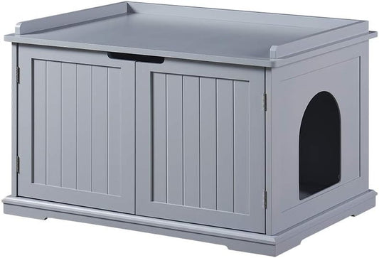 Cat Litter Box Enclosure Furniture, Cat Washroom, Hidden Litter Box Cover, Cabinet for Large Cat, Dog Proof Cat Litter Boxes, Hideaway Litter Box, Cat House, Grey