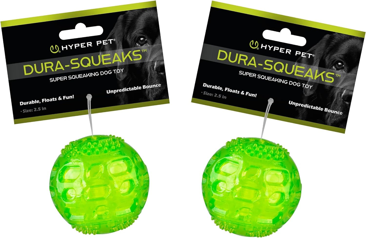 Durasqueak Dog Ball Toy, Interactive, Floats, Squeaks, Dog Balls for Fetching, Alternative to Traditional Tennis Balls - for All Breeds