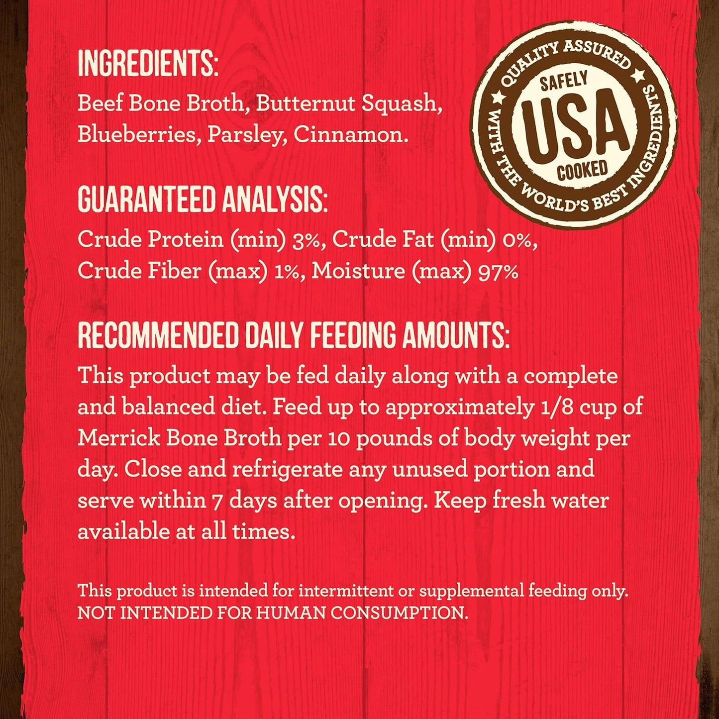 Grain Free Bone Broth Natural Meal Topper for Dogs, Accented with Superfoods & Cinnamon, for Adult Dogs of All Breeds Beef, 7 Ounce,(Pack of 3)