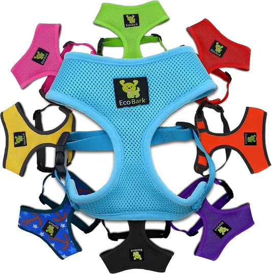 Blue Dog Harness - Eco-Friendly Max Comfort Harnesses - Luxurious Soft Mesh Halter - over the Head Harness Vest- No Pull and No Choke