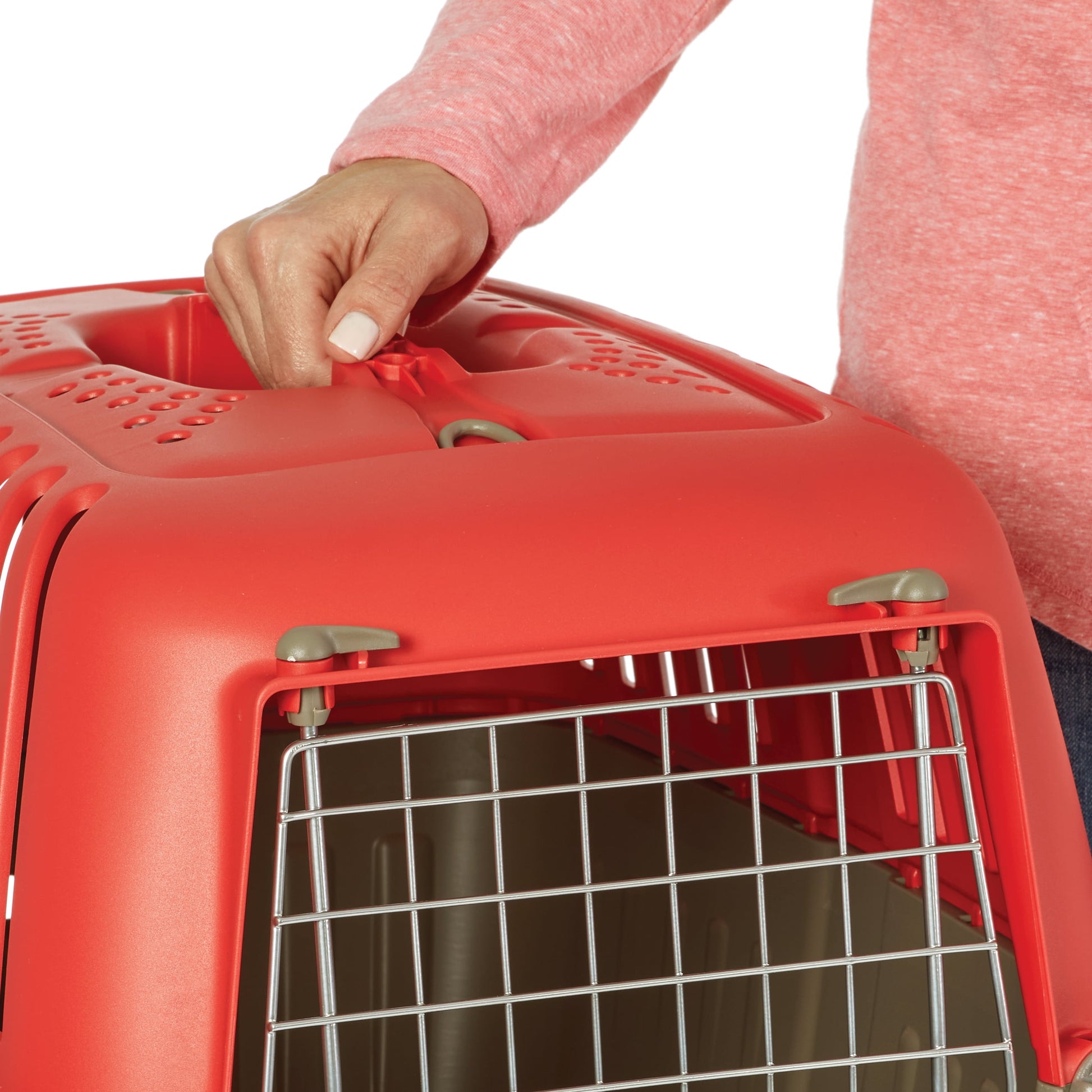 Spree Hard-Sided Pet Carrier, 24-Inch, Red, 1-Door