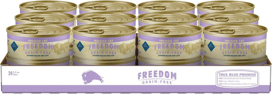 Freedom Grain-Free Adult Wet Cat Food, Complete & Balanced Nutrition for Indoor Cats, Made with Natural Ingredients, Chicken Recipe, 5.5-Oz. Cans (24 Count)